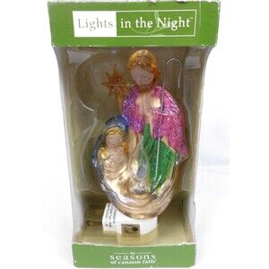 Midwest Seasons of Cannon Falls Night Light Nativity Religious Flame Multicolor